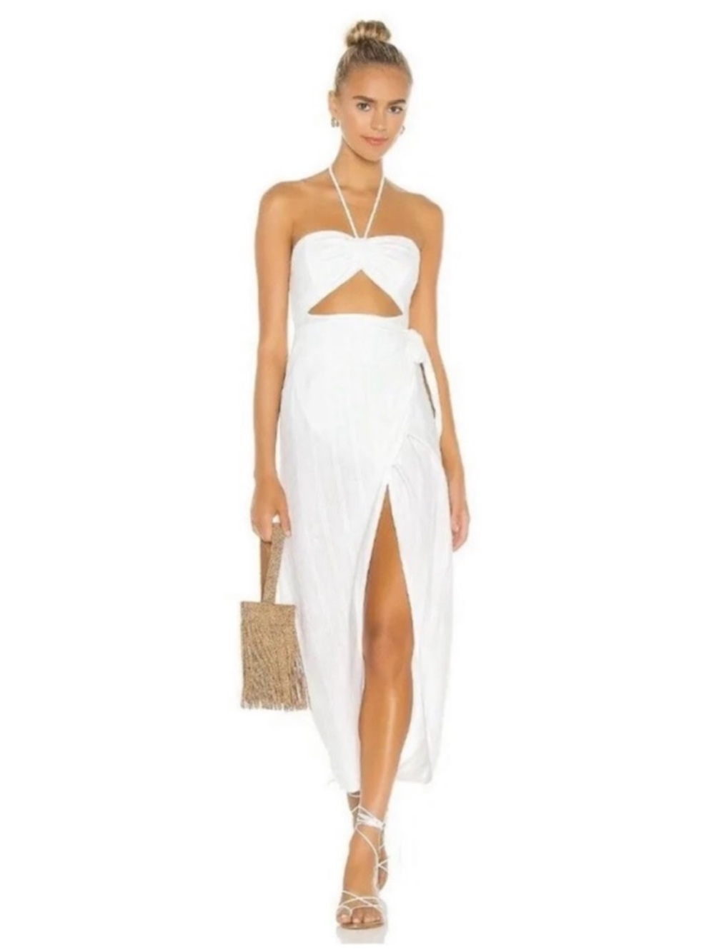 L*Space Sola a Wrap Cutout Halter Dress